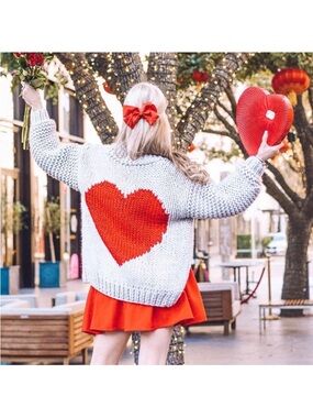 Chicwish Chunky Heart‎ Cardigan One Size